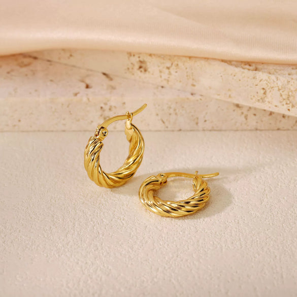 Wholesale Titanium Steel Women's Geometric Earrings Fashion Elegant Stereo Highend Polish Style