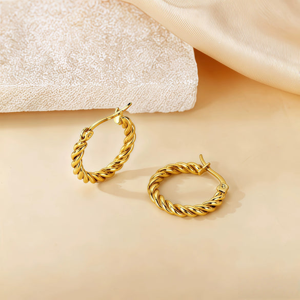 Wholesale Titanium Steel Women's Geometric Earrings Fashion Elegant Stereo Highend Polish Style