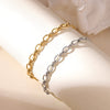 Wholesale Titanium Steel Women's Geometric Handwoven Electroplated Nonfading Bracelet