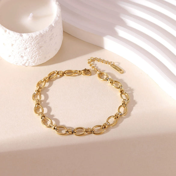 Wholesale Titanium Steel Women's Geometric Handwoven Electroplated Nonfading Bracelet