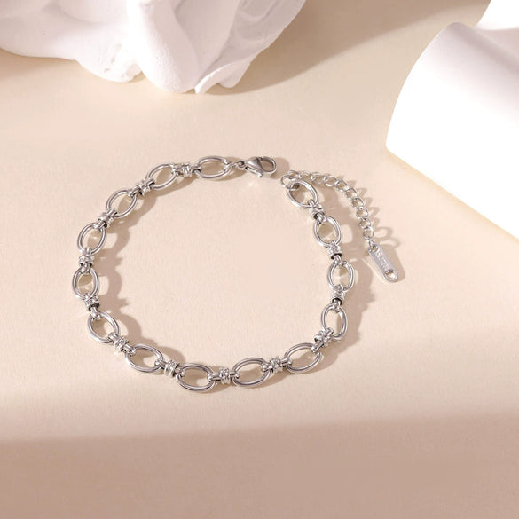 Wholesale Titanium Steel Women's Geometric Handwoven Electroplated Nonfading Bracelet