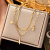 Wholesale Titanium Steel Women's Geometric Retro Necklace With Electroplating O Word Chain