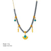 Wholesale Titanium Steel Women's Geometric Retro Necklace With Electroplating O Word Chain
