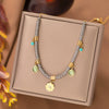 Wholesale Titanium Steel Women's Geometric Retro Necklace With Electroplating O Word Chain