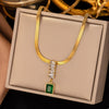 Wholesale Titanium Steel Women's Geometric Retro Necklace With Electroplating O Word Chain