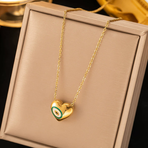 Wholesale Titanium Steel Women's Geometric Retro Necklace With Electroplating O Word Chain