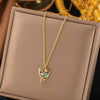 Wholesale Titanium Steel Women's Geometric Retro Necklace With Electroplating O Word Chain