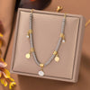 Wholesale Titanium Steel Women's Geometric Retro Necklace With Electroplating O Word Chain