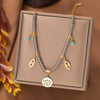 Wholesale Titanium Steel Women's Geometric Retro Necklace With Electroplating O Word Chain