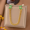 Wholesale Titanium Steel Women's Geometric Retro Necklace With Electroplating O Word Chain