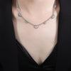 Wholesale Titanium Steel Women's Geometric Star Necklace With Electroplating And Blade Chain