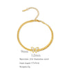 Wholesale Titanium Steel Women's Geometric Threedimensional Butterfly Electroplated Bracelet