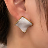 Wholesale Titanium Steel Women's Geometric U Shape Irregular Square Electroplated Earrings