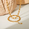Wholesale Titanium Steel Women's Handmade Geometric Style Necklace With Colorfree Bracelet