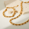 Wholesale Titanium Steel Women's Handmade Geometric Style Necklace With Colorfree Bracelet