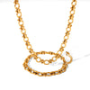 Wholesale Titanium Steel Women's Handmade Geometric Style Necklace With Colorfree Bracelet