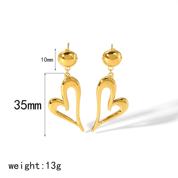 Wholesale Titanium Steel Women's Heart Shaped High Sense Earrings