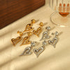 Wholesale Titanium Steel Women's Heart Shaped High Sense Earrings