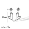 Wholesale Titanium Steel Women's Heart Shaped High Sense Earrings