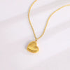 Wholesale Titanium Steel Women's Heartshaped Pendant Necklace With Geometric Pattern And Electroplating Treatment Ochain Style Simple Design