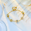 Wholesale Titanium Steel Women's Hollow Flower Jewelry Bracelet With Electroplating Treatment