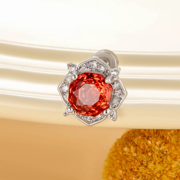 Wholesale Titanium Steel Women's Inlaid Zircon Flower Style Ear Nails