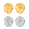 Wholesale 316L Stainless Steel Women's Irregular Bump Texture Geometric Carved Flower Shape Earrings With Electroplating