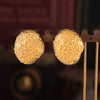 Wholesale 316L Stainless Steel Women's Irregular Bump Texture Geometric Carved Flower Shape Earrings With Electroplating