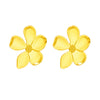 Wholesale Titanium Steel Women's Irregular Fivepetal Flower Electroplated Ear Stud Jewelry Accessories