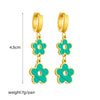 Wholesale Titanium Steel Women's Jewelry Earrings With Retro Plant Flowers Style And Electroplating Treatment