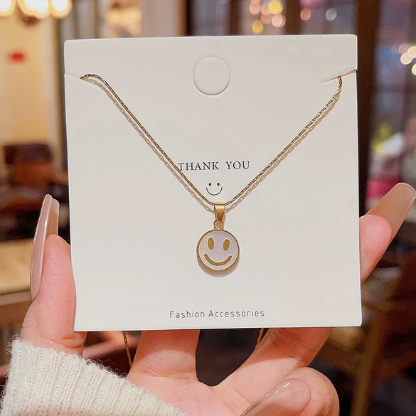 Wholesale Titanium Steel Women's Light Luxury Geometric Bow Necklace With Electroplating