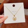 Wholesale Titanium Steel Women's Light Luxury Geometric Bow Necklace With Electroplating