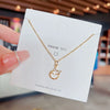 Wholesale Titanium Steel Women's Light Luxury Geometric Pendant Necklace With Electroplating And Mixed Gemstone Setting And Cross Chain