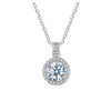 Wholesale Titanium Steel Women's Light Luxury Geometric Pendant Necklace With Electroplating And Mixed Gemstone Setting And Cross Chain