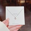 Wholesale Titanium Steel Women's Light Luxury Geometric Pendant Necklace With Electroplating And Mixed Gemstone Setting And Cross Chain