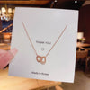 Wholesale Titanium Steel Women's Light Luxury Geometric Pendant Necklace With Electroplating And Mixed Gemstone Setting And Cross Chain