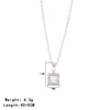 Wholesale Titanium Steel Women's Light Luxury Geometric Square Pendant Necklace Electroplated