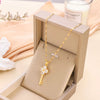 Wholesale Titanium Steel Women's Light Luxury Geometric Twisted Chain Necklace With Mixed Gem Inlay And Electroplating