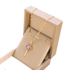 Wholesale Titanium Steel Women's Light Luxury Geometric Twisted Chain Necklace With Mixed Gem Inlay And Electroplating