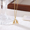 Wholesale Titanium Steel Women's Minimalist Geometric Pendant O Chain Necklace With Electroplating