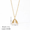 Wholesale Titanium Steel Women's Minimalist Geometric Pendant O Chain Necklace With Electroplating