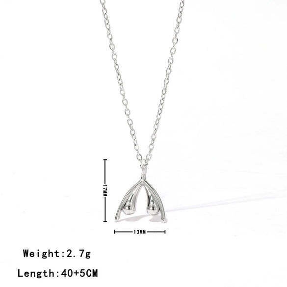 Wholesale Titanium Steel Women's Minimalist Geometric Pendant O Chain Necklace With Electroplating