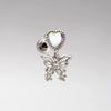 Wholesale Titanium Steel Women's Minimalist Heart Shape Electroplated Ear Nails