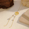 Wholesale Titanium Steel Women's Necklace With Animal And Zodiac Shapes Set With Diamonds Cross Chain Light Luxury Style