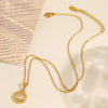 Wholesale 316L Stainless Steel Women's Necklace With Geometric Cat's Eye Pendant And Electroplating Treatment