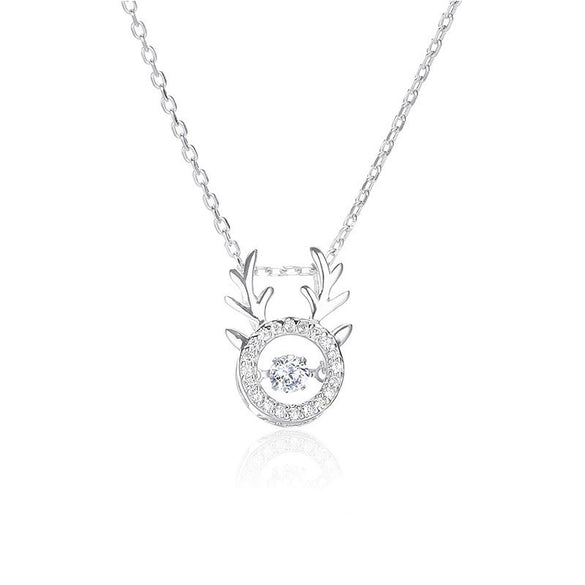 Wholesale Titanium Steel Women's Necklace With Mixed Gem Inlay And Animal Zodiac Pattern And Inlaid Zircon