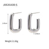 Wholesale Titanium Steel Women's Open Square Geometric Earrings With 18K Gold Electroplating