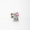 Wholesale Titanium Steel Women's Pink Cherry Shaped Ear Studs Inlaid With Zircon Princess Style
