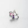 Wholesale Titanium Steel Women's Pink Cherry Shaped Ear Studs Inlaid With Zircon Princess Style
