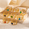 Wholesale Titanium Steel Women's Ring Geometric Style With Diamond And U Shape Pattern Electroplated